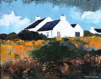 THE WHITE COTTAGES by Dennis Orme Shaw at Ross's Online Art Auctions