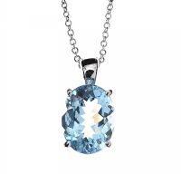18CT WHITE GOLD AQUMARINE PENDANT AND CHAIN at Ross's Online Art Auctions