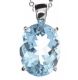 18CT WHITE GOLD AQUMARINE PENDANT AND CHAIN at Ross's Online Art Auctions