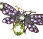 SILVER GILT PERIDOT, AMETHYST AND DIAMOND BROOCH at Ross's Online Art Auctions