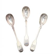 THREE IRISH SILVER EGG SPOONS at Ross's Online Art Auctions