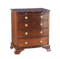 MAHOGANY BOW FRONT CHEST OF DRAWERS at Ross's Online Art Auctions