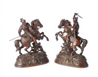 PAIR OF SPELTER METAL FIGURES at Ross's Online Art Auctions