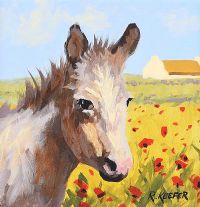 DONKEY & POPPIES by Ronald Keefer at Ross's Online Art Auctions