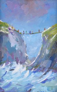 CARRICK A REDE ROPE BRIDGE by Sean Lorinyenko at Ross's Online Art Auctions