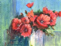 STILL LIFE POPPIES by Ann Oatway at Ross's Online Art Auctions