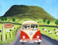 ANDY PAT'S WANDERING SHEEP VISIT SLEMISH by Andy Pat at Ross's Online Art Auctions