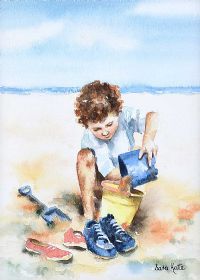MAKING SANDCASTLES by Sara Kate at Ross's Online Art Auctions