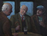 SLEEPING PENSIONER, PUB SCENE by James McDonald at Ross's Online Art Auctions