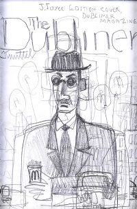 ORIGINAL ARTWORK FOR THE FRONT COVER OF THE JAMES JOYCE EDITION OF THE DUBLINER MAGAZINE by Graham Knuttel at Ross's Online Art Auctions