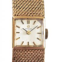 OMEGA 9CT GOLD LADY'S WRIST WATCH AND BOX at Ross's Online Art Auctions