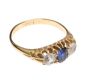 18CT GOLD BLUE AND CLEAR STONE RING at Ross's Online Art Auctions