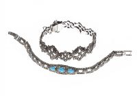TWO SILVER MARCASITE BRACELETS at Ross's Online Art Auctions
