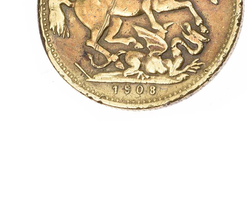 1908 HALF SOVEREIGN at Ross's Online Art Auctions