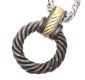STERLING SILVER CHAIN AND SILVER AND 18CT GOLD PENDANT at Ross's Online Art Auctions