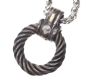 STERLING SILVER CHAIN AND SILVER AND 18CT GOLD PENDANT at Ross's Online Art Auctions
