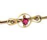 9CT GOLD SEED PEARL AND CRYSTAL-SET BAR BROOCH at Ross's Online Art Auctions