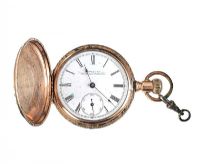 WALTHAM GOLD-PLATED FULL-HUNTER POCKET WATCH at Ross's Online Art Auctions