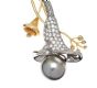 18CT GOLD TAHITIAN PEARL AND DIAMOND BROOCH at Ross's Online Art Auctions