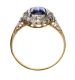 18CT GOLD BLUE GLASS AND DIAMOND RING at Ross's Online Art Auctions