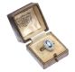 18CT GOLD BLUE GLASS AND DIAMOND RING at Ross's Online Art Auctions