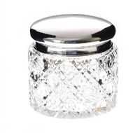 ANTIQUE STERLING SILVER TOPPED CUT GLASS JAR at Ross's Online Art Auctions