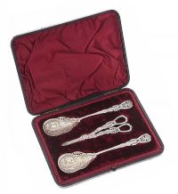 BOXED SILVER-PLATED FRUIT SET at Ross's Online Art Auctions