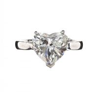 
PLATINUM DIAMOND HEART-SHAPED SOLITAIRE RING at Ross's Online Art Auctions