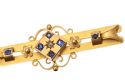9CT GOLD SAPPHIRE AND DIAMOND BAR BROOCH at Ross's Online Art Auctions
