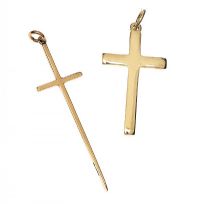 TWO 9CT GOLD CROSS PENDANTS at Ross's Online Art Auctions