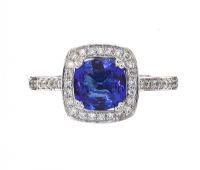 18CT WHITE GOLD TANZANITE RING at Ross's Online Art Auctions