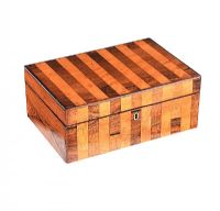 VICTORIAN ROSEWOOD & SATIN WOOD JEWELLERY BOX at Ross's Online Art Auctions