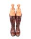 PAIR OF ANTIQUE LEATHER BOOTS WITH WOODEN BOOT TREES at Ross's Online Art Auctions
