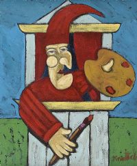 MR PUNCH THE ARTIST by Graham Knuttel at Ross's Online Art Auctions