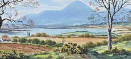 THE MOURNES FROM DUNDRUM CASTLE by George Farrell at Ross's Online Art Auctions