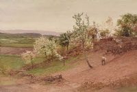 WORKING ON THE HILLSIDE by H. Allingham at Ross's Online Art Auctions