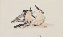 STUDY OF A CAT by Gerard Dillon at Ross's Online Art Auctions