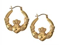 9CT GOLD CLADDAGH EARRINGS at Ross's Online Art Auctions