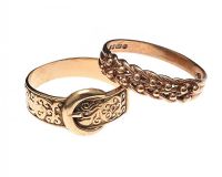 TWO 9CT GOLD ENGRAVED RINGS at Ross's Online Art Auctions
