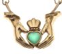 9CT GOLD EMERALD CLADDAGH NECKLACE at Ross's Online Art Auctions