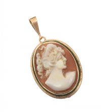 14CT GOLD MOUNTED CAMEO PENDANT at Ross's Online Art Auctions