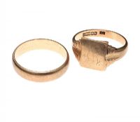 TWO 9CT GOLD RINGS at Ross's Online Art Auctions