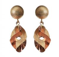 14CT GOLD TWIST DROP EARRINGS at Ross's Online Art Auctions