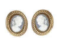 WEDGWOOD BLUE CAMEO EARRINGS at Ross's Online Art Auctions