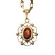 9CT GOLD SUITE OF GARNET JEWELLERY AND A 14CT GOLD CHAIN at Ross's Online Art Auctions