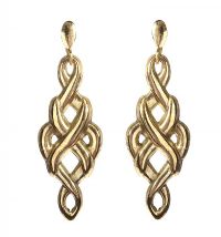 9CT GOLD WOVEN DROP EARRINGS at Ross's Online Art Auctions
