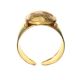 YELLOW METAL RING WITH EMBOSSED CAMEO at Ross's Online Art Auctions