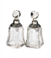 PAIR OF VICTORIAN SILVER BANDED SCENT BOTTLES at Ross's Online Art Auctions
