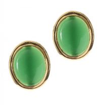 PAIR OF 18CT GOLD MOUNTED JADE EARRINGS at Ross's Online Art Auctions