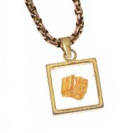9CT GOLD NECKLACE WITH GOLD FOIL PENDANT at Ross's Online Art Auctions